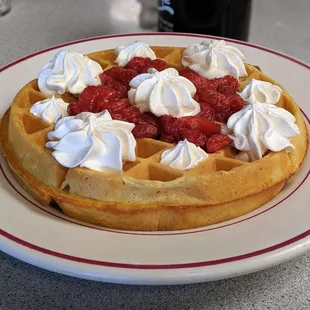 Malted Waffle with Strawberries