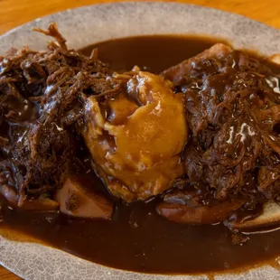 Open face roast beef