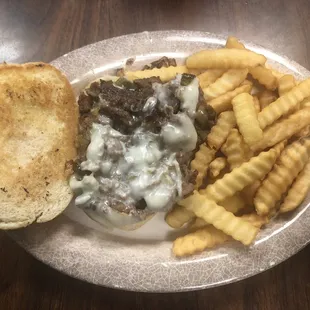 Philly Cheesesteak with fries