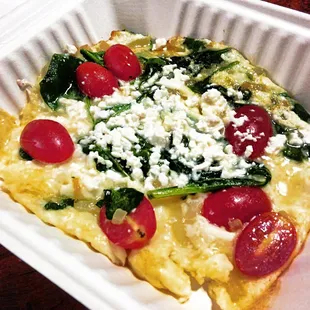 Frittata - Egg whites, spinach, cherry tomatos, and feta cheese
