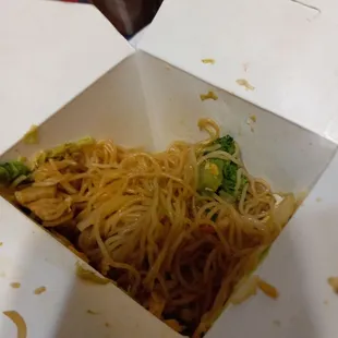 Half of the Vegetable Mei Fun. 9/10 Couldn't wait to take a full container photo:)