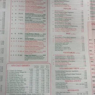 menu
