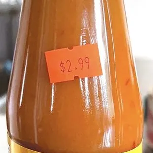 One of the hot sauces bought from the store side