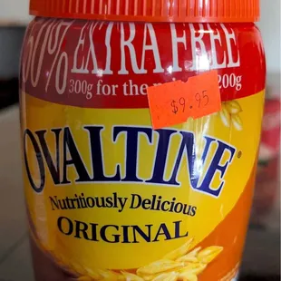 Chocolate ovaltine bought from the side store