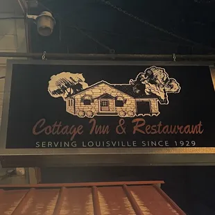a sign for a restaurant