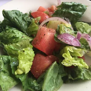 Nicely dressed house salad