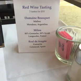 red wine tasting