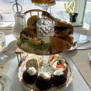 3 types of sandwiches and desserts