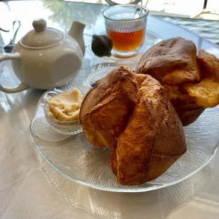 Popovers with Cinnamon Honey Butter &amp; a Loose-Leaf Chai Tea.