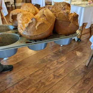 a tray of freshly baked bread