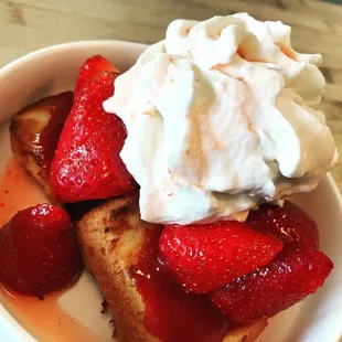 Strawberry shortcake with toasted poundcake and Grand Marnier.
