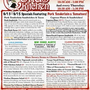 Specials  change weekly, so check out the Cotta's Kitchen Instagram &amp; Facebook pages every Monday evening for the current menu offerings!