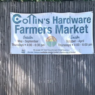 This is where Cottin's hosts the Farmers Market