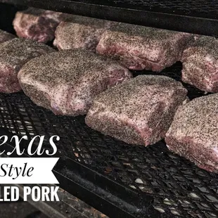 Texas style pulled pork hitting the smoker