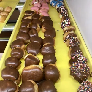 a row of doughnuts