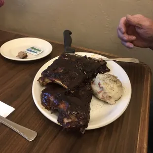 The full rack of ribs.