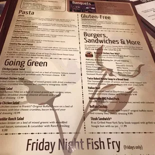a menu for a restaurant