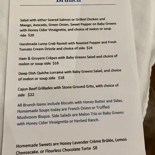 the menu
