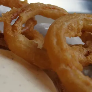 Homemade Onion Rings with a side of ranch!