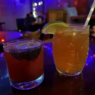 Ginger Margarita (left) and Madhatter Mai Tai (right)