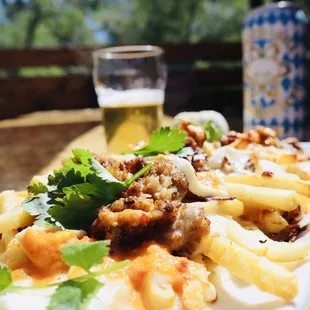 Chorizo , cheese curds, on the fries!