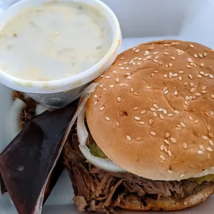 Pulled Pork Sandwich + Potato Salad