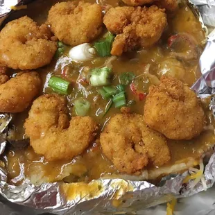 Etouffee potato with shrimp.