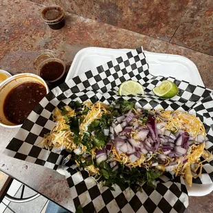 Birra fries with consume and medium salsa