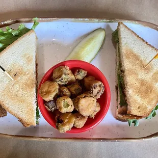 BLT with fried okra.