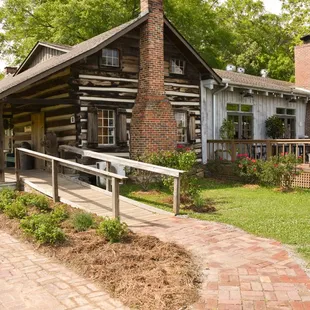 Log Cabin Gift Shop and Council House Restaurant in the French Camp Historic Village in French Camp, Mississippi