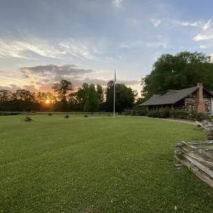 the setting of the sunset