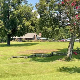 Beautiful log cabin restaurant! And a great stop to let the kids run out some energy while traveling.