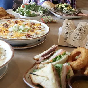 Soups, Salads and Sandwiches made with locally baked bread.