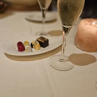 Birthday truffles with champagne