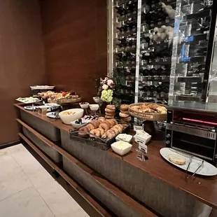 a buffet of food