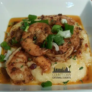 Cajun Shrimp over Cheesy Poblano Grits