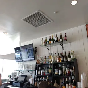 Behind the bar at the Counter Cafe.