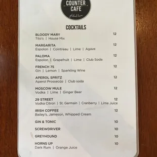 menu