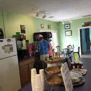 Drinks and rest rooms