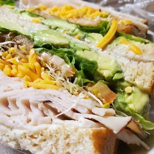 Avocado sandwich with turkey
