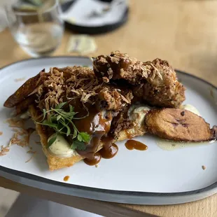 Fireworks chicken and waffles