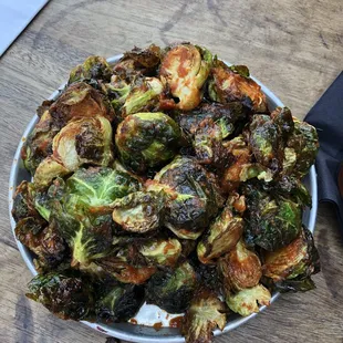 Brussels sprouts with kimchi sauce