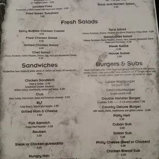 2016 menu