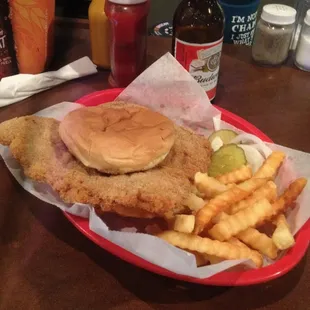 Pork tenderloin the size of an elephant ear
