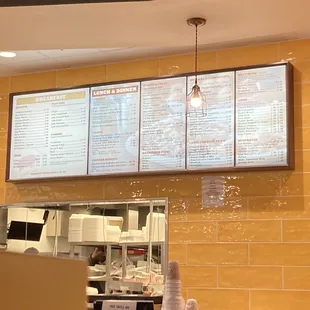 The menu board.