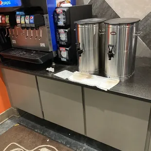 The drink station, it&apos;s actually not very clean.