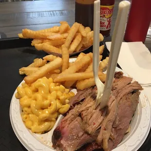 Sliced BBQ w/ Mac &amp; Cheese and Fries (x2)