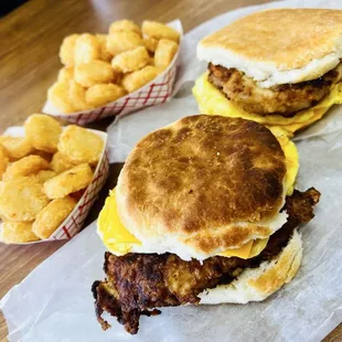 Pork Tenderloin biscuit with egg and cheese