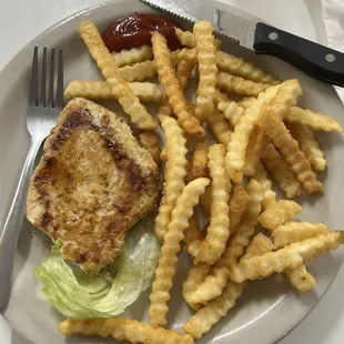 Grilled chicken and fries