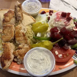 Chicken Souvlaki platter